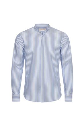 Orlebar Brown Giles Grandad Classic Stripe-276087-Ice Blue/white