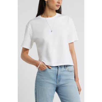 Nordstrom Relaxed Fit Pima Cotton Crewneck T-Shirt in White at Nordstrom, Size X-Large