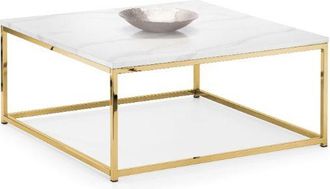 Julian Bowen Scala Coffee Table 90cm White Marble & Gold - Julian Bowen | TJ Hughes