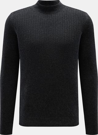 Braun Hamburg Men - Cashmere mock neck jumper anthracite mottled