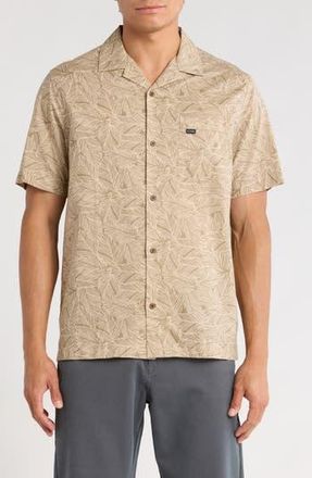 Travis Mathew Afternoon Sun Woven Short Sleeve Shirt in Oxford Tan at Nordstrom Rack, Size X-Large