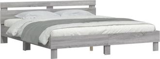 vidaXL Bed Frame without Mattress Grey Sonoma 200x200 cm Vidaxl