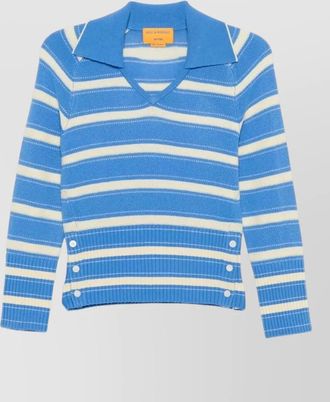 Guest In Residence striped cashmere long-sleeve polo jumper