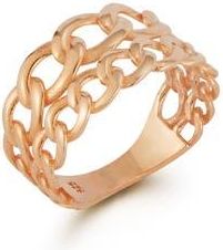 Sphera Milano Stacked Curb Chain Ring in Rose Gold at Nordstrom Rack, Size 11