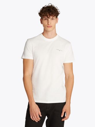 Tommy Jeans T-Shirt TOMMY JEANS TJM SLIM LINEAR CHEST SS TEE EXT, Herren, Gr. 3XL, beige (ecru), Jersey, Obermaterial: 100% Baumwolle, slim fit h&uuml;ftlang, Rundhals