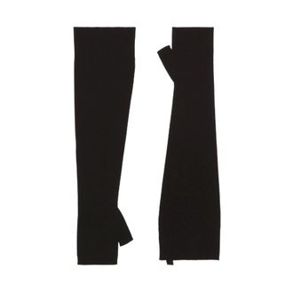 Dolce & Gabbana Gloves, female, Black, ONE SIZE, Black Wool Ribbed Fingerless Gloves