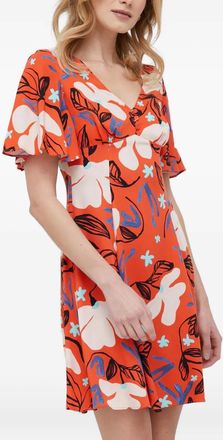 Paul Smith floral short-sleeve midi dress - women - Viscose - S - Orange