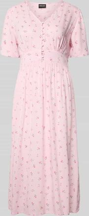 Pieces A-Linien Midikleid aus reiner Viskose Modell TALA in Rosa, Gr&ouml;&szlig;e XL