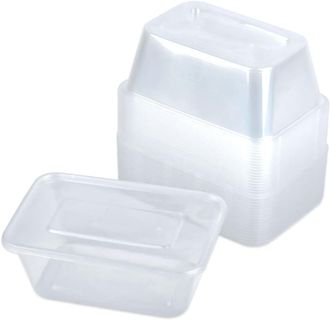 OEM 50 Recipientes Para Alimentos Con Tapa, Reutilizables, De 1000 Ml, Para La Preparaci&oacute;n De Comidas, Apilables, Aptos Para Microondas Y Congelador