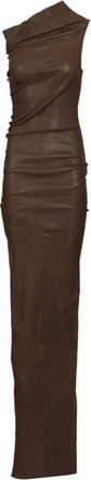 Rick Owens Athena Jurk - Dames - Avondkleed - Bruin - S - Katoen - Kleedjes