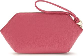Ganni Womens Grained Leather Bou Pouch Persian Red Clutches