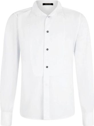 Roberto Cavalli Diplomatieke Kraag Plastron Shirt - Heren - Casual Overhemden - Wit - S - Overhemden