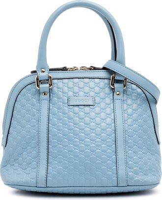 Gucci Pre-owned Womens Micro Guccissima Boston Leather - Light Blue - One Size