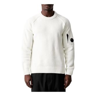 C.P. Company C.p. Company, Hoodies & sweatvesten, Heren, Wit, 2Xl, Katoen, Chenille Katoenen Ronde Hals Trui