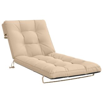 vidaXL Coj&iacute;n De Tumbona Vianen 100% Poli&eacute;ster Crema 200 X 70 X 8 Cm Vidaxl