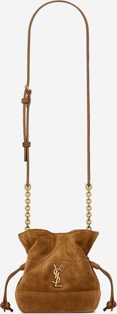Saint Laurent Womens Mini Suede Clutch Brown Leather Shoulder Bags