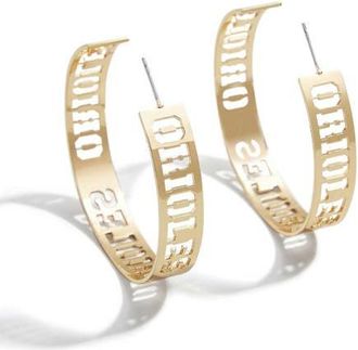 WEAR by Erin Andrews x Baublebar Baltimore Orioles Large Cutout Hoop Earrings in Gold at Nordstrom