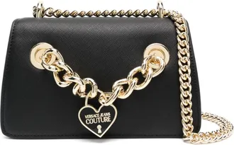 Versace Jeans Couture logo-charm chain-embellished crossbody bag - women - Polyester/Polyester/Polyurethane Resin - OS - Black