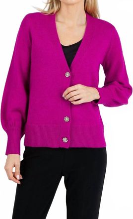 Joseph Ribkoff Jewel Button Cardigan In Cosmos