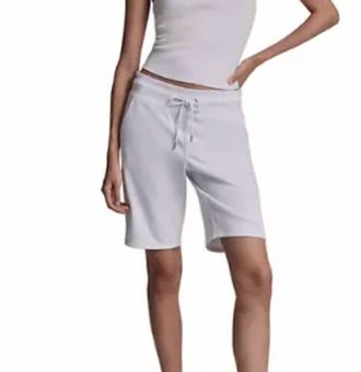 DKNY Womens Embroidered Logo Bermuda Shorts In White