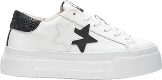 2Star Witte Leren Sneaker met Zwarte Details - Dames - Sneakers - Wit - 40 EU - Schoenen