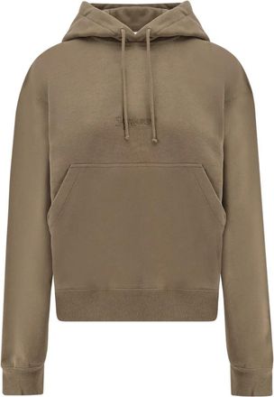 Saint Laurent Katoenen sweatshirt met logoborduursel - Dames - Hoodies - Groen - M - Katoen - Hoodies & sweatvesten