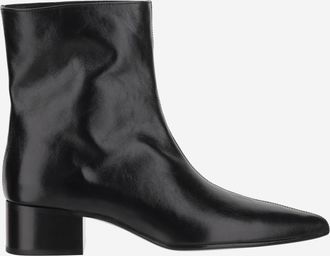 Khaite Black Leather Boots