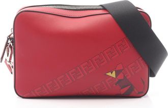 Fendi Red Color Leather Handbag Shoulder Bag (Pre-Owned)