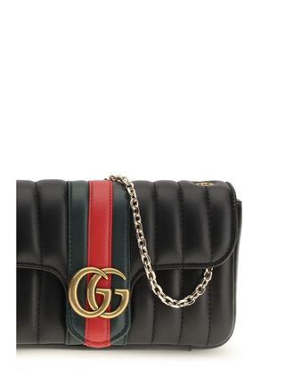 Gucci GG Marmont Nappa Leather Shoulder Bag - Black