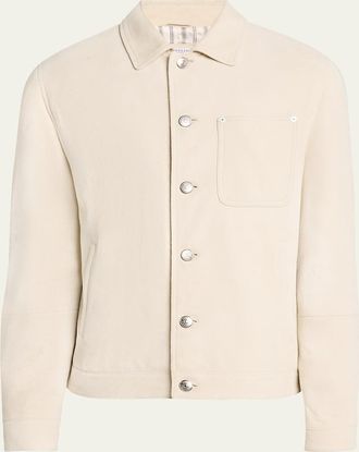 Brunello Cucinelli Mens Suede Shirt Jacket
