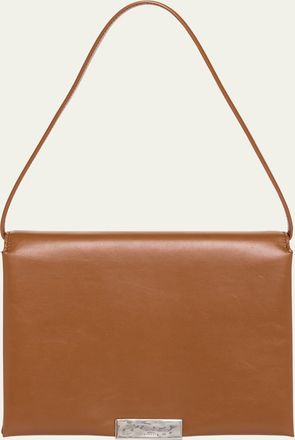 Jil Sander Carnet Medium Flap Calfskin Shoulder Bag