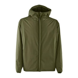 Herno Light Jackets, male, Green, M, Green Hooded Puffer Jacket with Zipper