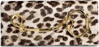 Alexis Bittar Twist Handle Genuine Calf Hair Clutch in Metallic Leopard at Nordstrom
