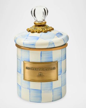 MacKenzie-Childs Sky Check Hand-Painted Enamel Storage Container