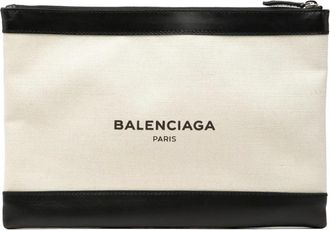 Balenciaga Pre-owned Clutches, female, White, Size: ONE SIZE Pre-owned Canvas Pouch