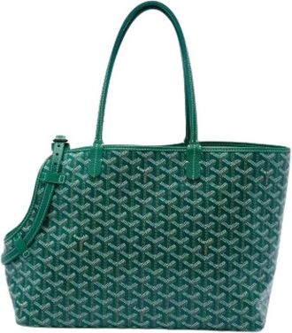 Goyard Pre-owned Chien Gris Hondenmand - Dames - Vintage Shopper - Groen - ONE Size - Leer - Vintage