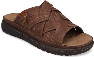 Dockers Mens Seville Tumbled Full Grain Open Toe Sandal Slide