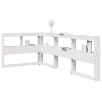 Berkfield Home Bookcase Headboard L-Shaped White 75 cm Solid Wood Pine