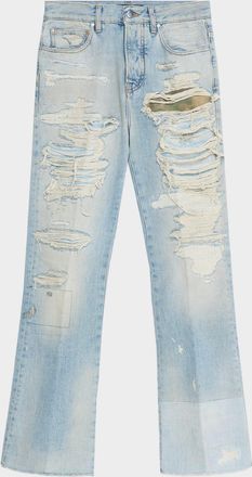 Amiri Mens Repaired Bootcut Jeans