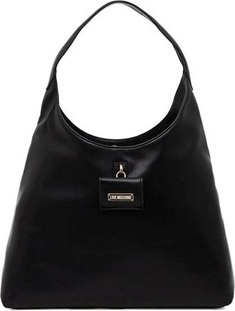 Love Moschino Borsa tote con placca logo - Nero