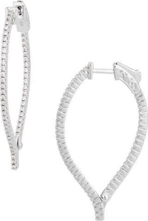 Sterling Forever 14K Gold Plated Brass CZ Inside Out Teardrop Drop Earrings in Silver at Nordstrom Rack