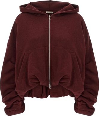Dries Van Noten Hannett Hoodie - Dames - Vesten met rits - Rood - XS - Katoen - Hoodies & sweatvesten