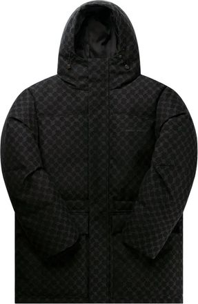 Daily Paper Clothing Piumino con monogramma e cappuccio - Nero