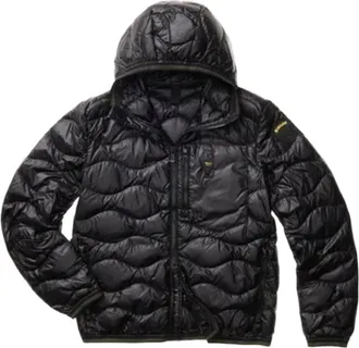 Blauer Quilted Casual Black Jacket With Functional Details