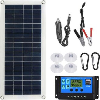 OEM Kit De Panel Solar Flexible Port&aacute;til De 20 W Con Interruptor De 12 V, Interfaz De Carga Usb Y Controlador De Celda Impermeable De 300 W Para Tel&eacute;fono,
