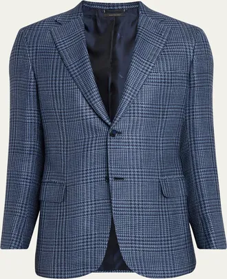 Brioni Mens Wool Houndstooth Plaid Sport Coat