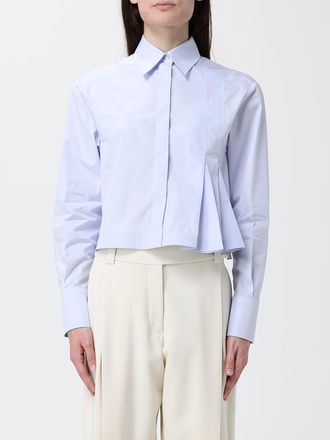 Sportmax Camicia in cotone con dettaglio plissettato