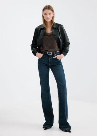 Mango Top scollo pizzo cioccolato - Donna - XXS - MANGO