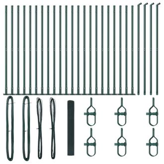 Berkfield Home Welded Wire Fence with 13 Flanged Posts Green 1.2x50 m Steel