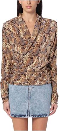 Isabel Marant Overhemden, Dames, Bruin, S, Top Scollo V